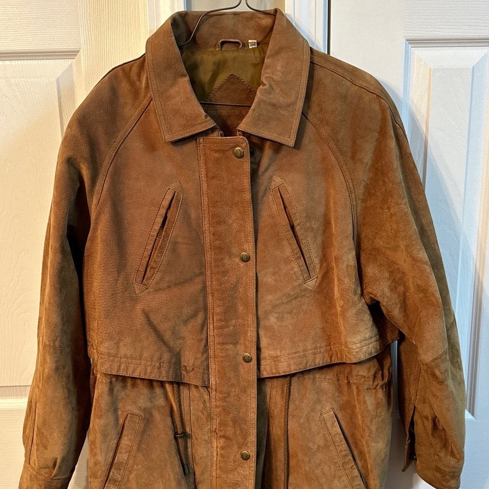 Roundtree & Yorke Brown Leather Jacket | Mens LARGE